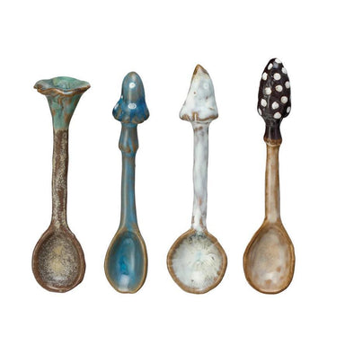 Stoneware Spoon with Mushroom Handle – 4 Unique Styles