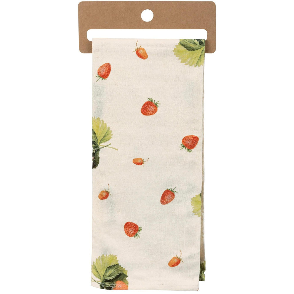 Strawberry Print Kitchen Towel – I Love You Berry Much Cotton-Linen