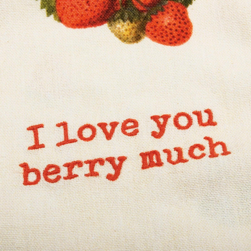 Strawberry Print Kitchen Towel – I Love You Berry Much Cotton-Linen