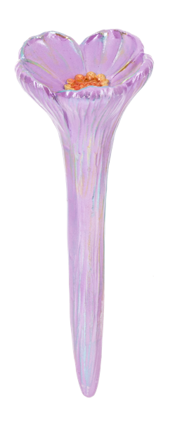 Support bees & butterflies with Pollinator Drinking Stake Purple flower with a white background