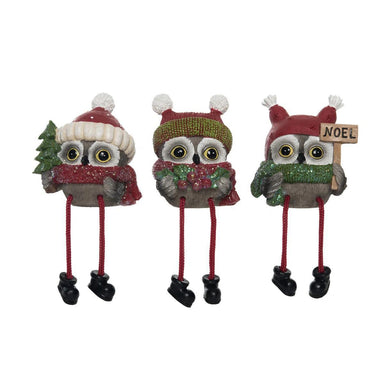 Sweet Holiday Owl Shelf Sitter – 3 Designs, 3.25"