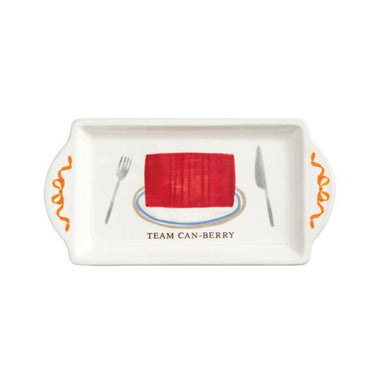 Team Can-Berry Tray – 9" x 4.5" Ceramic Serving Tray