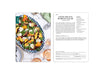 Recipe card for Stone Fruit & Burrata Salad with a photo and text on a white background