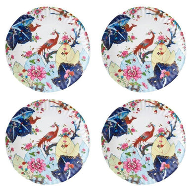 Tobacco Leaf Melamine Plates Set of 4 – 9" Chinoiserie