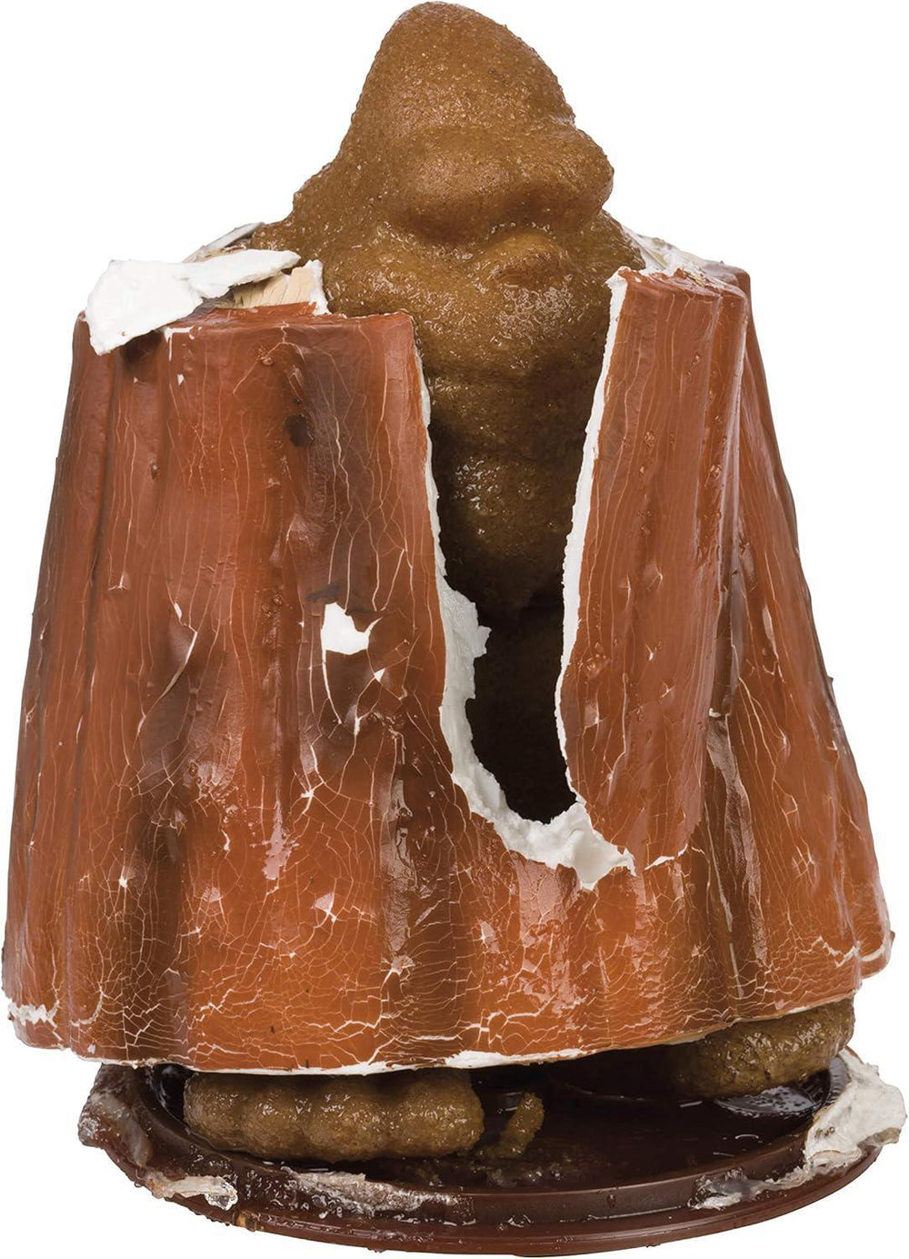 Chocolate-like figure with a brown robe on a white background