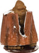 Chocolate-like figure with a brown robe on a white background