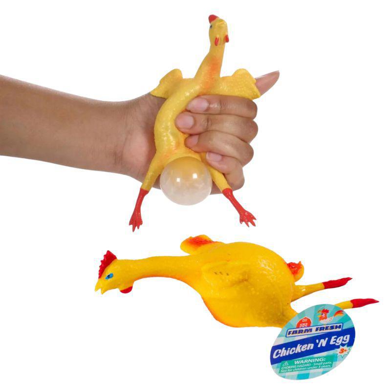 Toysmith Rubber Chicken n Egg – Funny Squeeze Stress Toy