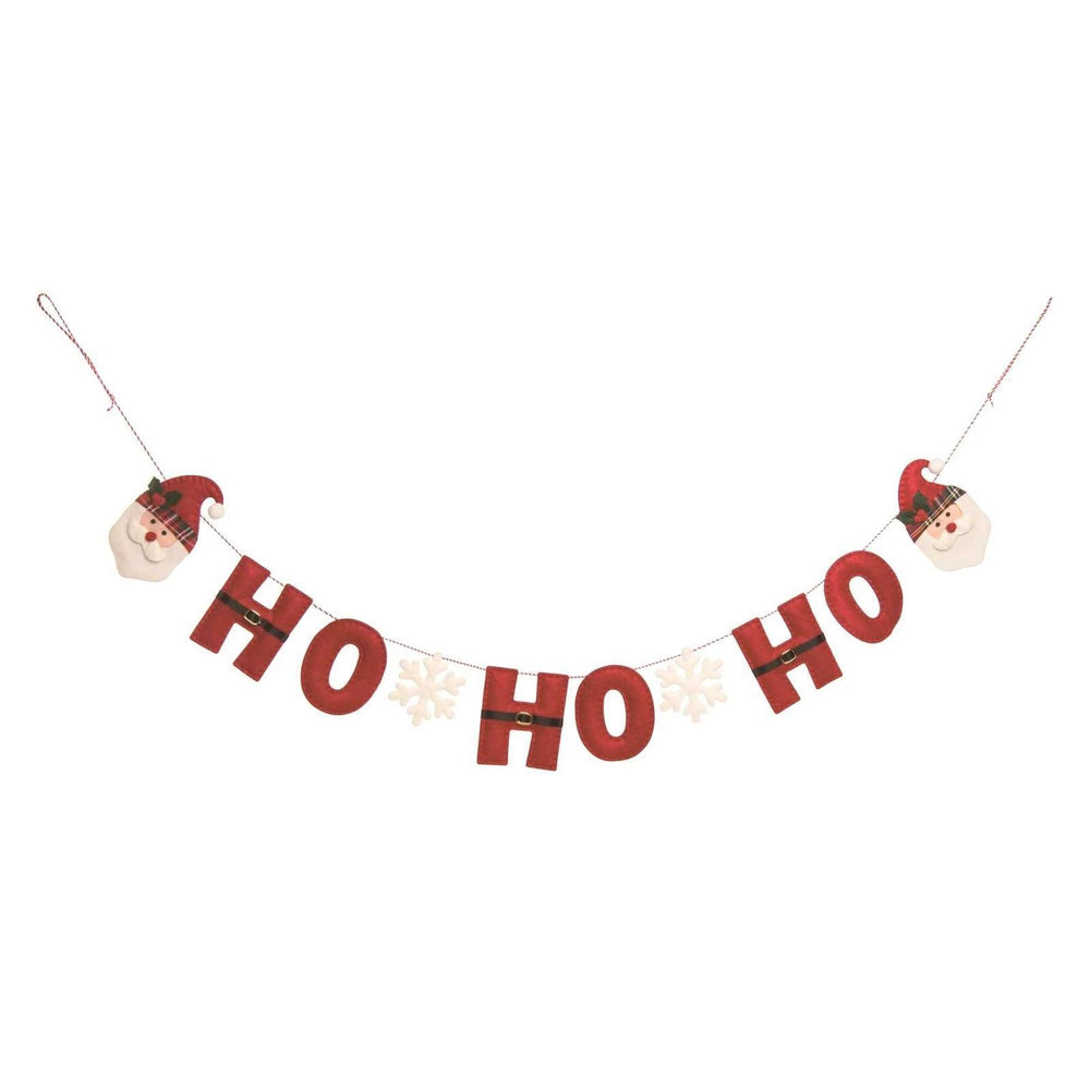 Transpac Felt Ho Ho Ho Banner – Festive Christmas Decor
