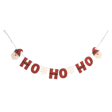 Transpac Felt Ho Ho Ho Banner – Festive Christmas Decor