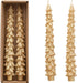 Tree Shaped Gold Taper Candles – Boxed Set of 2