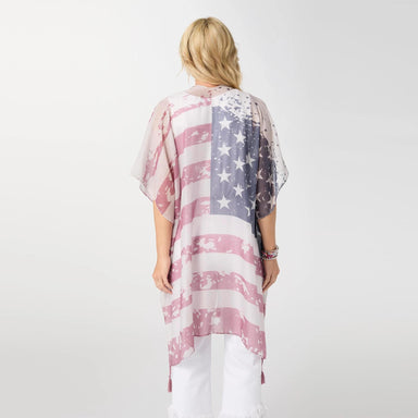 Vintage Americana Tassel Wrap – Lightweight Patriotic Style
