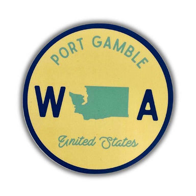 WA State Port Gamble Round Vinyl Sticker