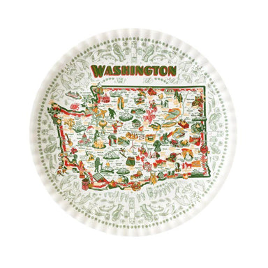 Washington Melamine Platter – 16" Decorative State Map