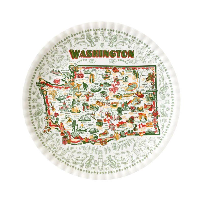 Washington Melamine Platter – 16" Decorative State Map