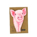 cute pig shaped and illustrated as a pink pig and the line welcome to our pig pen.