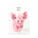 welcome to our pig pen white cotton towel with a pink watercolor drawing of a pig