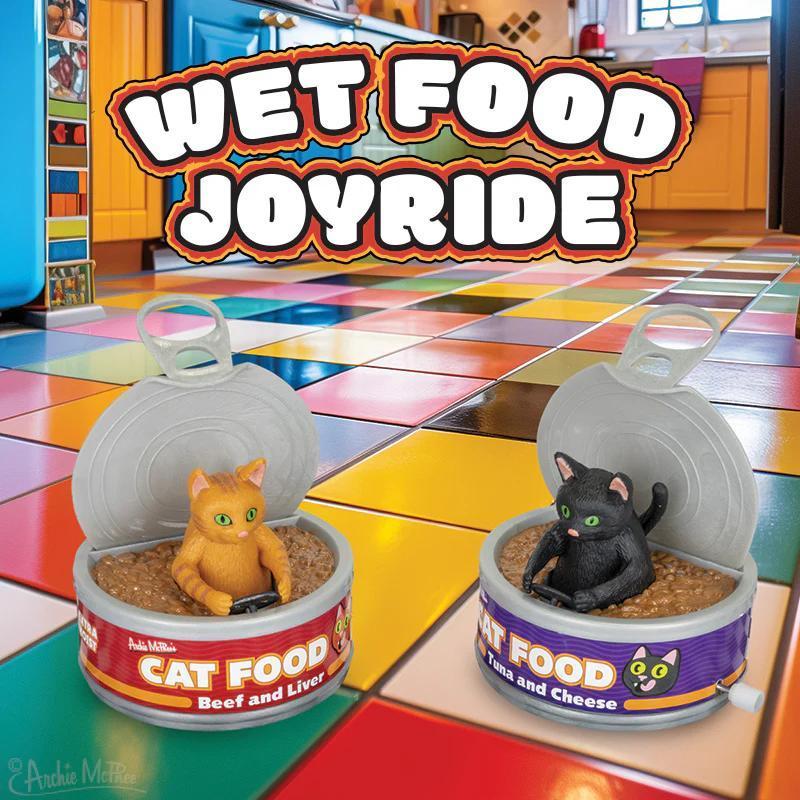 Wet Food Joyride – Wind-Up Cat Food Vehicle Toy