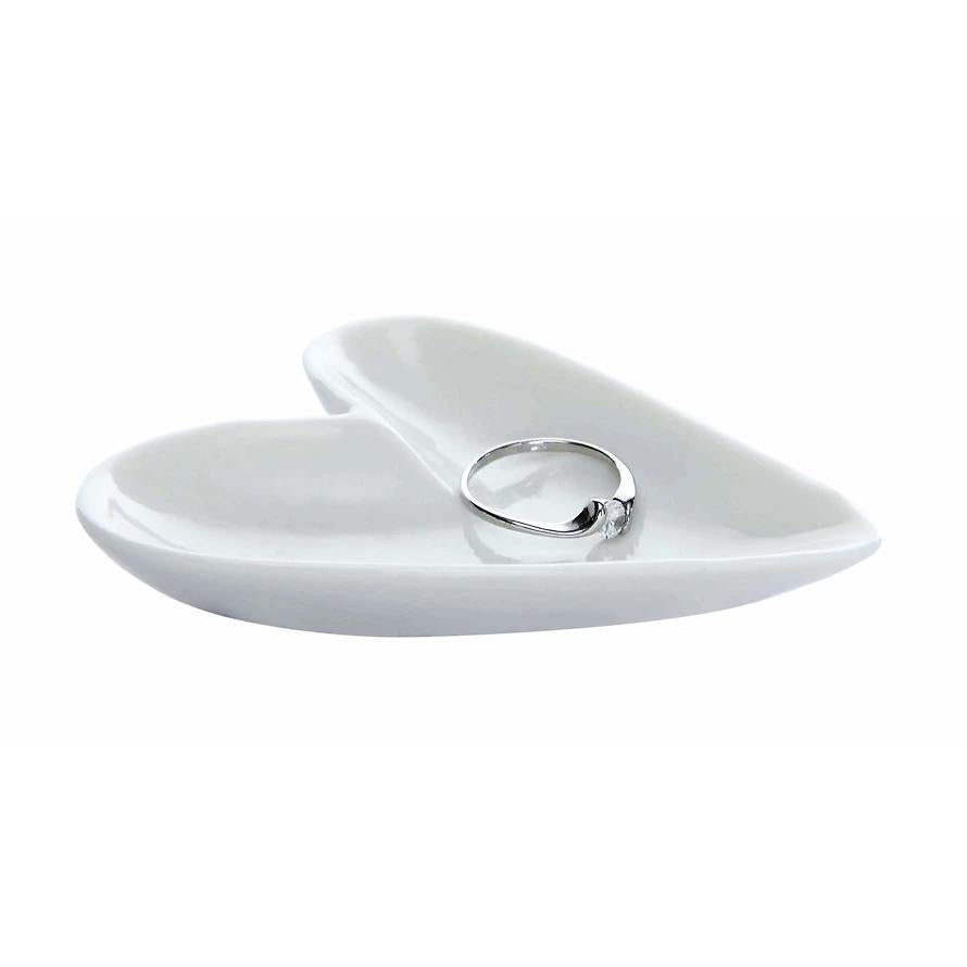 White Ceramic Heart Ring Dish: Stylish Storage for Your Precious Rings