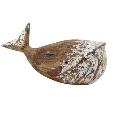 White Whale Sitter – Rustic Coastal Wooden Home Decor