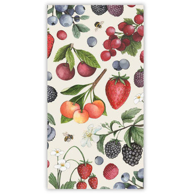 Fruit and berry pattern on a white background
