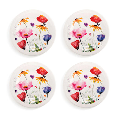 Wildflowers Melamine App Plates Set of 4 – 6.5" Floral