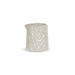 Ceramic vase with wood grain pattern on a white background