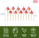Set of 10 pink apple-shaped cake toppers on sticks with measurements and Fred brand logo.