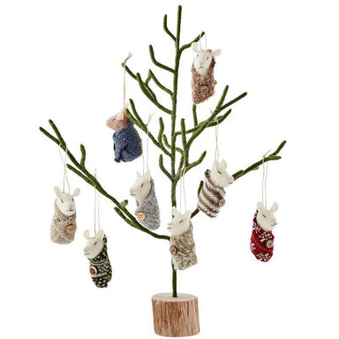 Wool Mouse Ornament – 8 Assorted Cozy Holiday Designs