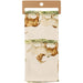 Packaged tea towel with kangaroo design on a white background