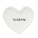 You & Me Ceramic Heart Dish: A Sweet Reminder in White Porcelain