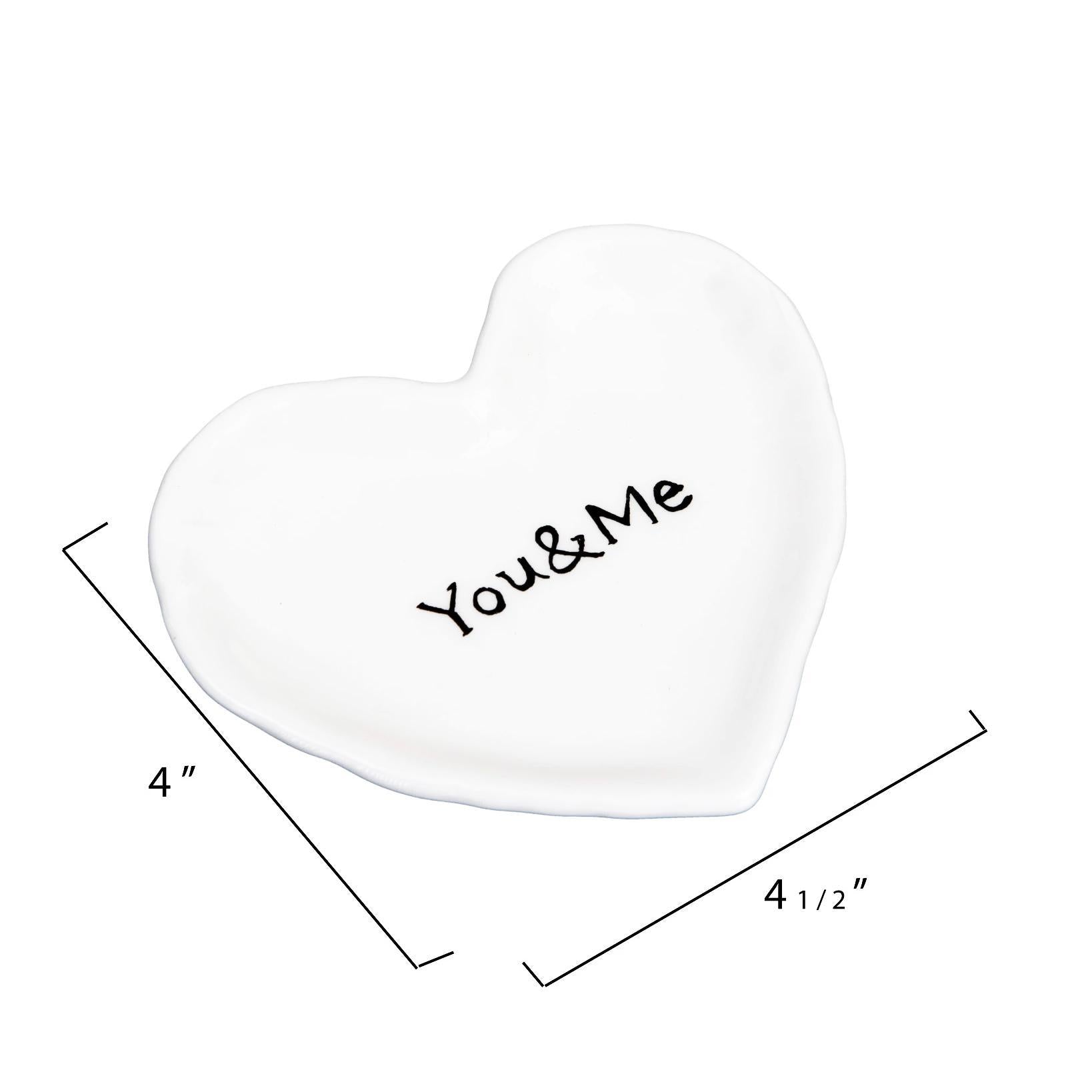 You & Me Ceramic Heart Dish Measurments 
