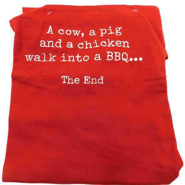 A cow, a chicken BBQ apron - Port Gamble General Store & Cafe
