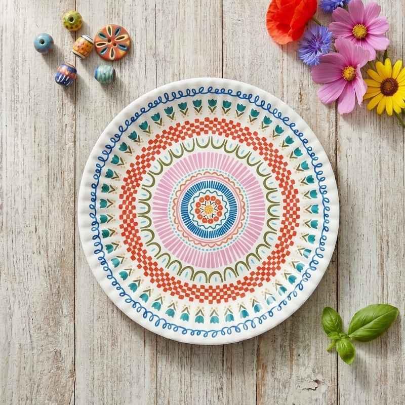 Folk Nouveau Melamine "Paper" Plate, Set of 4 styles - CN-225
