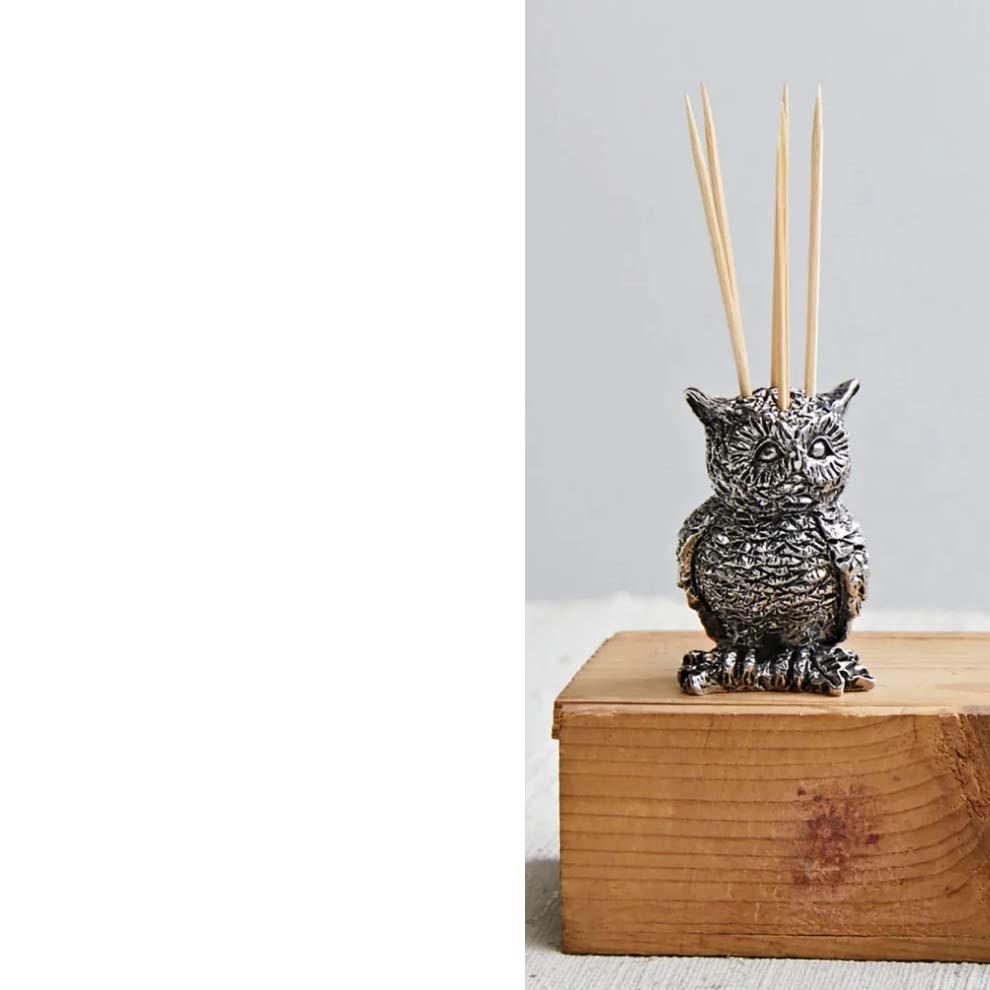 Zinc Alloy Owl Toothpick Holder - CF3704