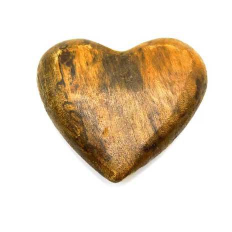 DA8819 Hand Carved Mango Wood Heart