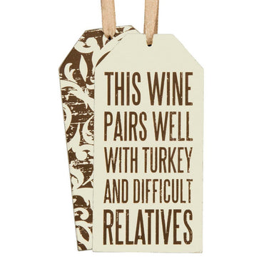 Relatives Bottle Tag – Humorous Wine Accessory for Gifting
