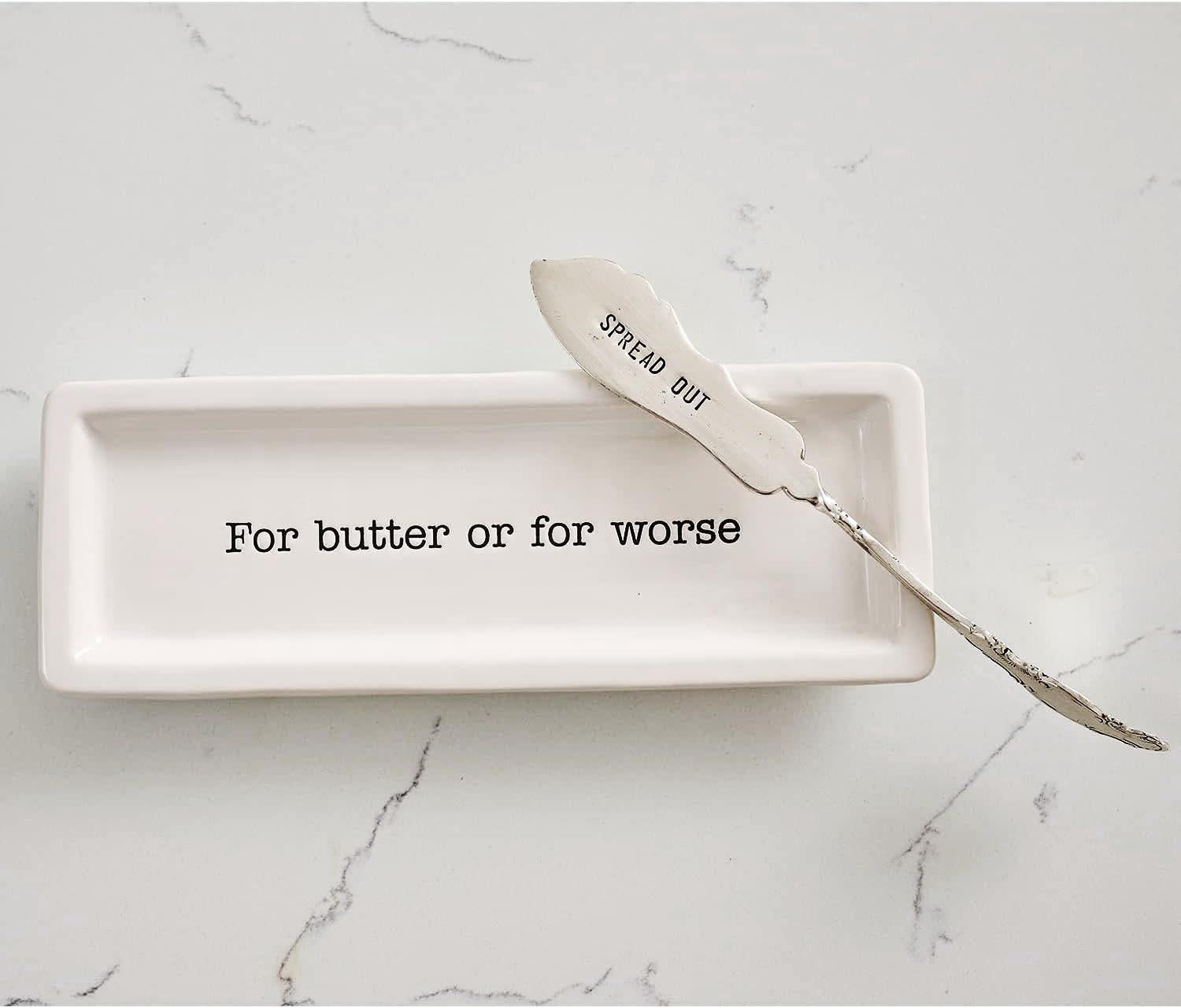 "For butter or for worse" Ceramic Butter Dish Set