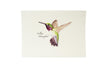 sample of one of the cards featuring a calliope hummingbird