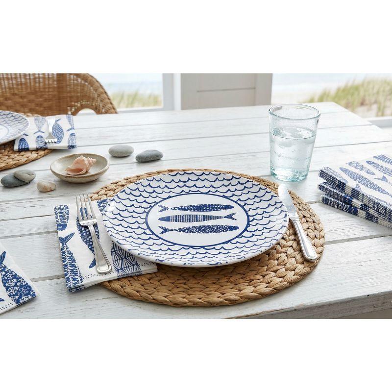 11" Fish Melamine "Paper" Plate, set of 4 - ME0688