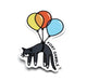 adorable Cat Balloon Sticker. Featuring a playful cat surrounded by colorful balloons