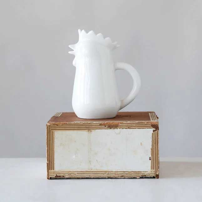 white ceramic Chicken creamer pitcher