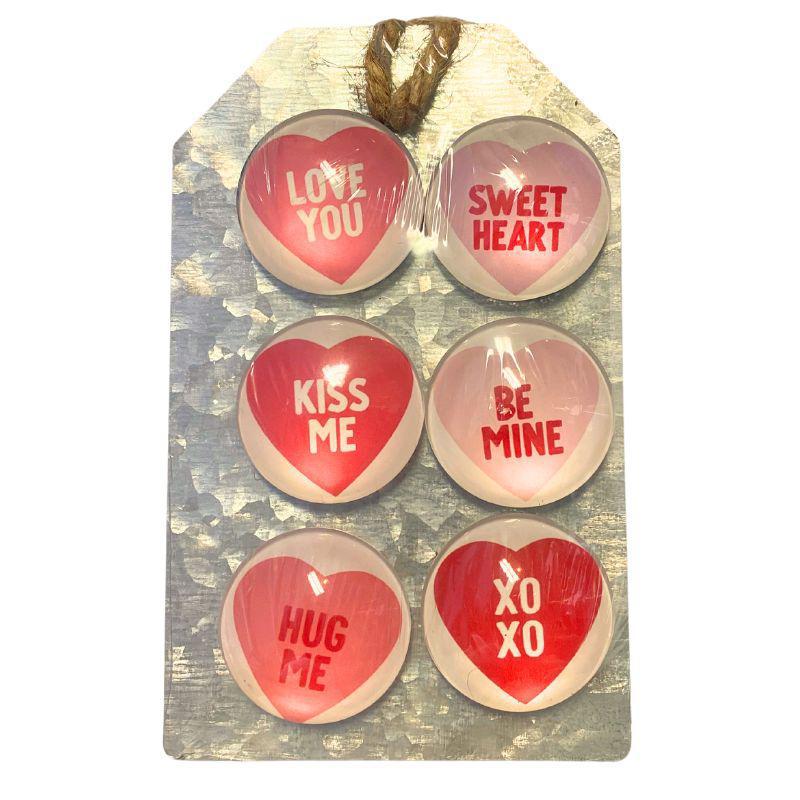Candy Heart Magnets - Set of 6