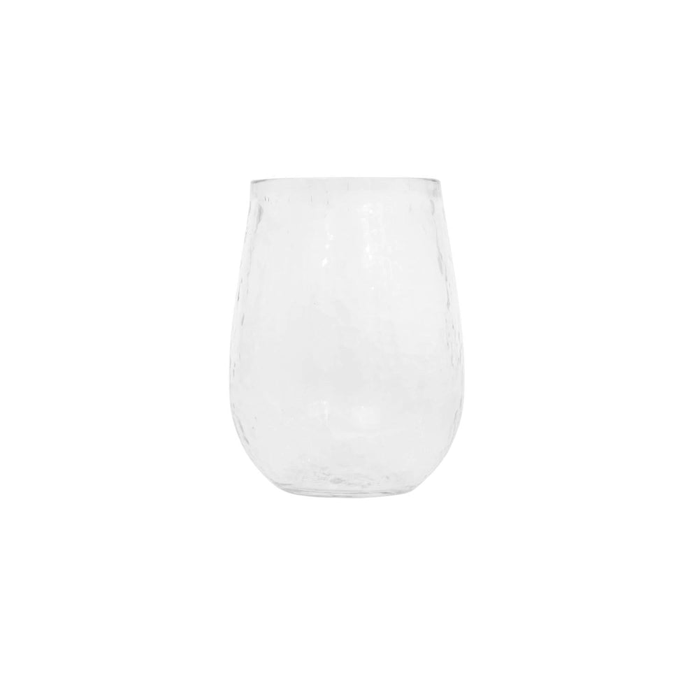DA9743 - Stemless Wine Glass, Textured Clear - Port Gamble General Store & Cafe