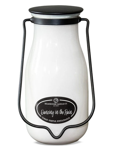 Dancing in the Rain Candle - Milk Bottle 14oz - Port Gamble General Store & Cafe