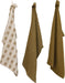 3-Pack Cotton Tea Towels – Creative Co-op Natural & Olive Green Set