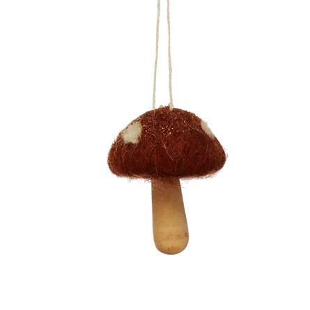 XS1479A Wool & Wood Mushroom Ornament
