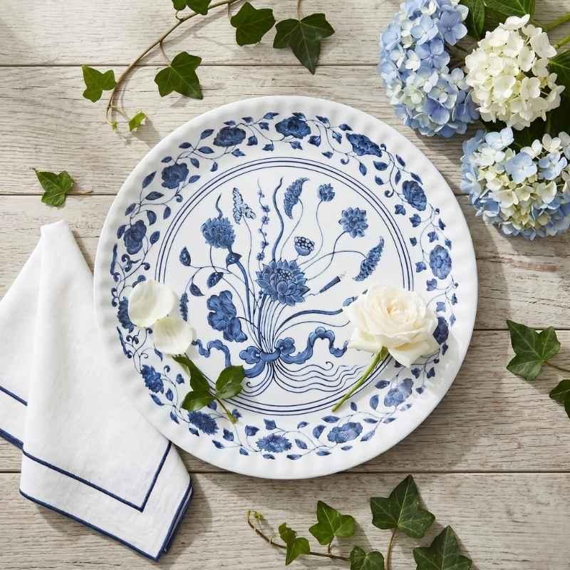 Blue & White Floral Melamine set of 4