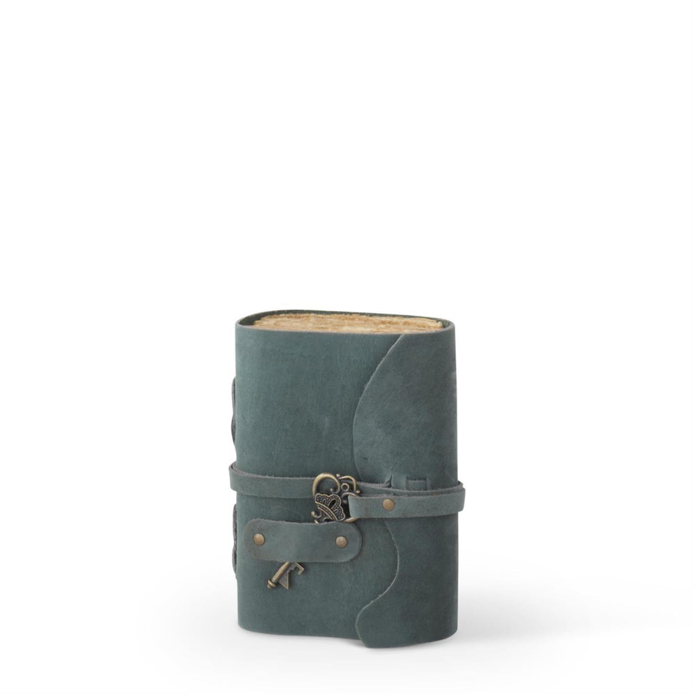 Leather Handcrafted Unlined Journal w/Antique Key