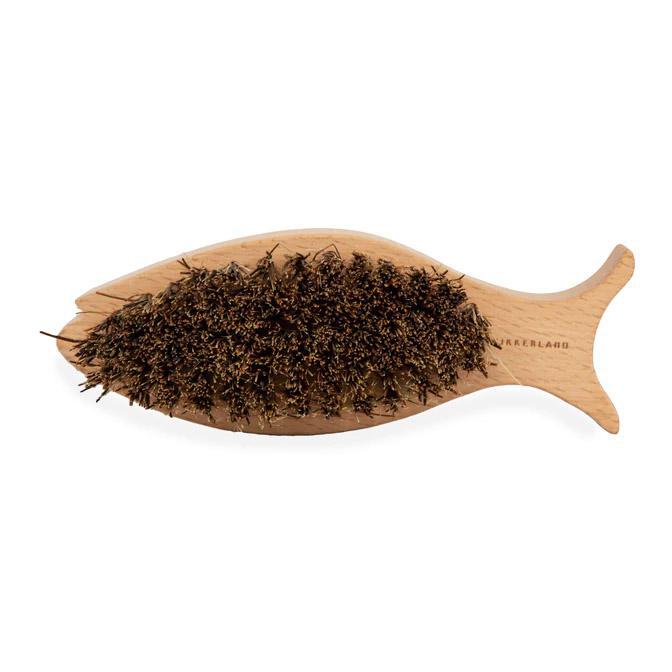 Fish Dish Scrubber! Shaped and carved like a fish with bristles on its side