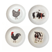 Farm Animal Melamine Plate/Set Of 4 ME0252 - Port Gamble General Store & Cafe